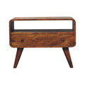 Mini Chestnut Curved Media Unit