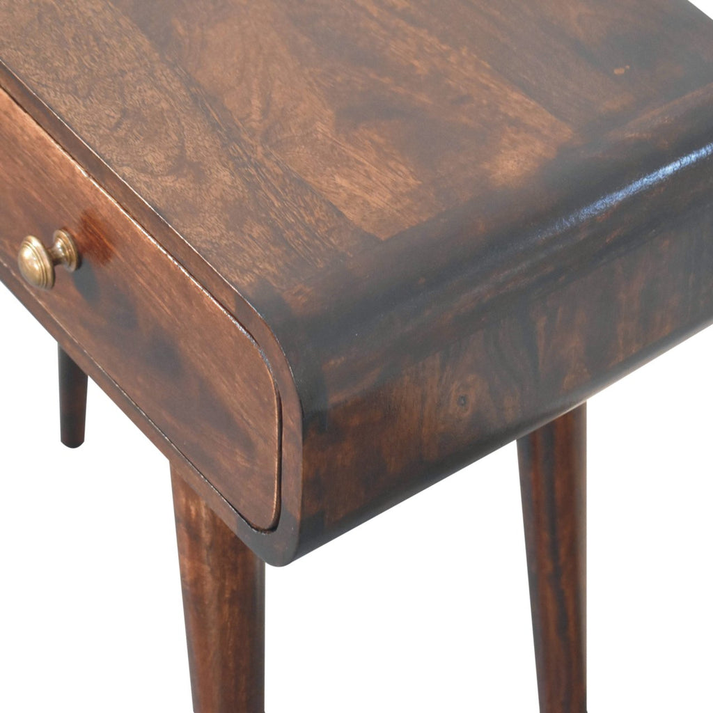 California Walnut Curved Hallway Table