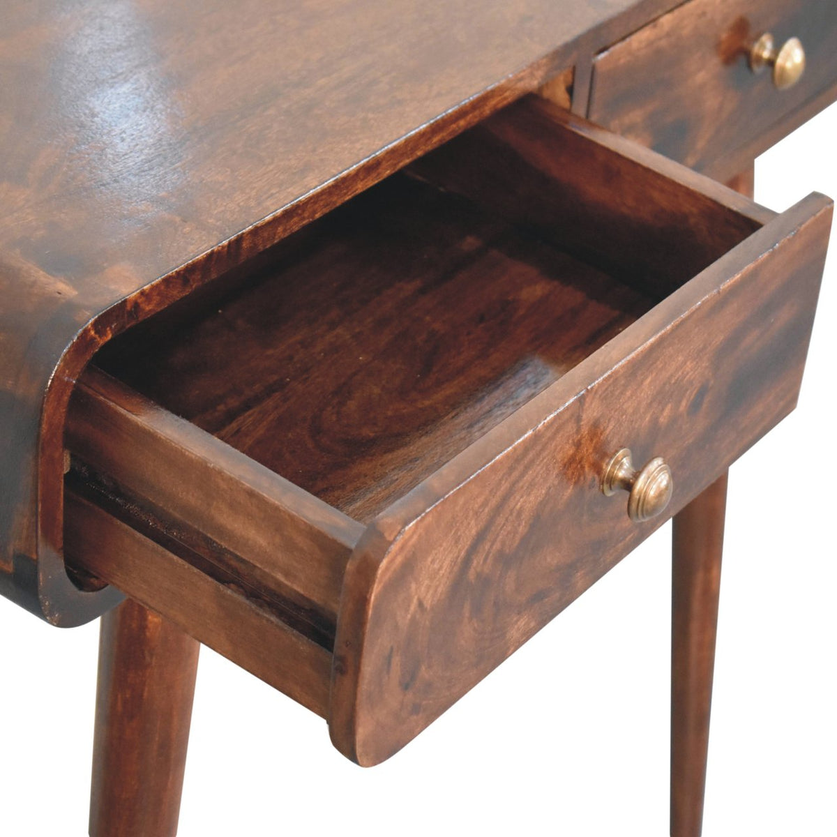 California Walnut Curved Hallway Table