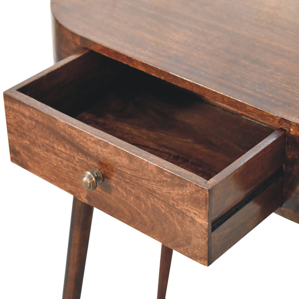 California Walnut Rounded Small Console Table