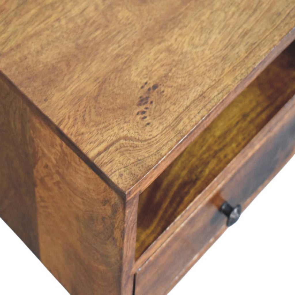 Solis 1-Drawer Chestnut Wall Mounted Nightstand