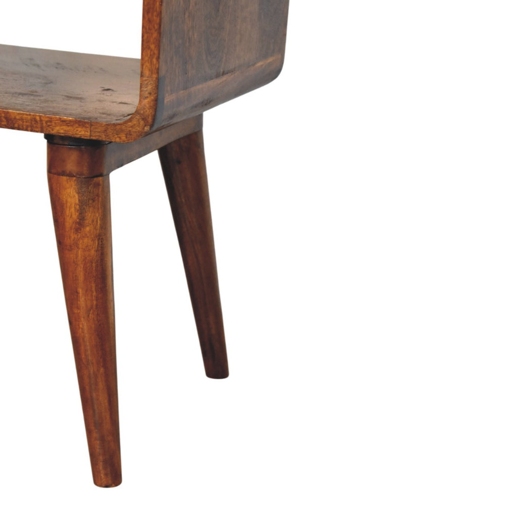 Avora Chestnut Nightstand with Drawer and open slot