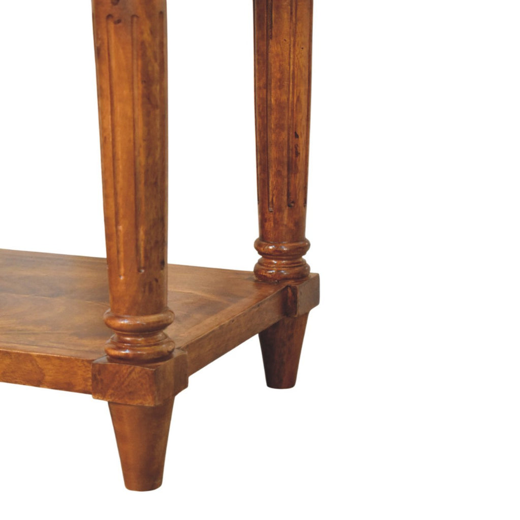Turned Legs Chestnut 1 Drawer Side Table