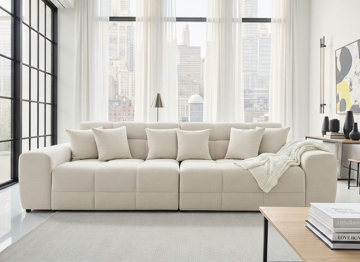 Jacob Sofa Natural 4 Seater